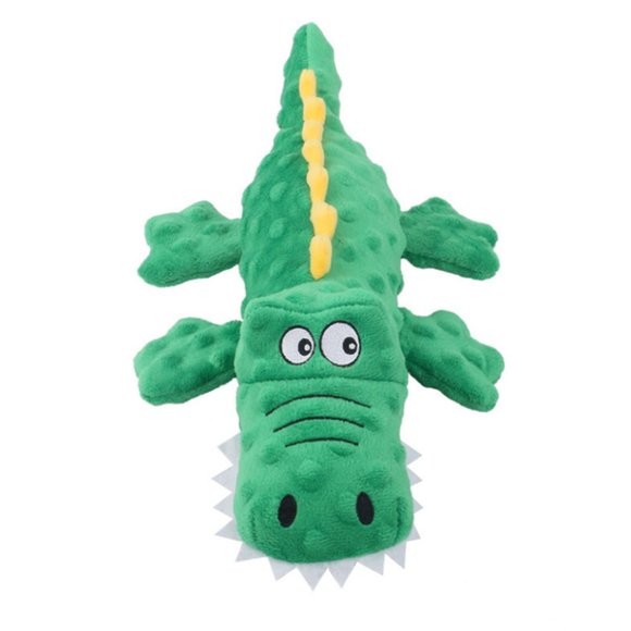 Crocodile Shape Soft Stuffed Plush Dog Chewing Toy - Picture 12 of 13